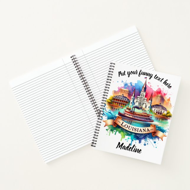 Carnet Aquarelle vibrante de monuments de Louisiane (Intérieur)