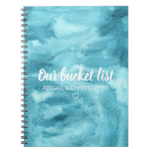 Carnet Aquarelle Vibrante Notre liste de seaux Couple Kee
