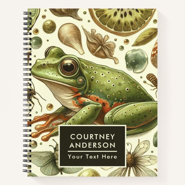 Carnet Aquarelle vintage de grenouille (Devant)