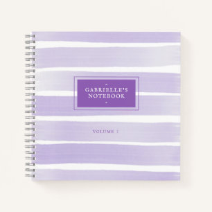 Carnet Aquarelle violet orchidée bande personnalisée