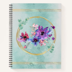 Carnet Aquarelle violette Florale