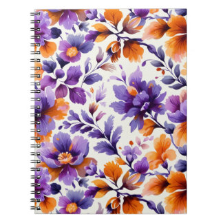 Carnet Aquarelle vive orange et violet | Spiral