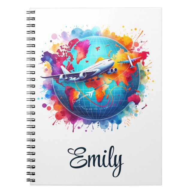 Carnet Aquarelle Voyageons dans le monde (Devant)