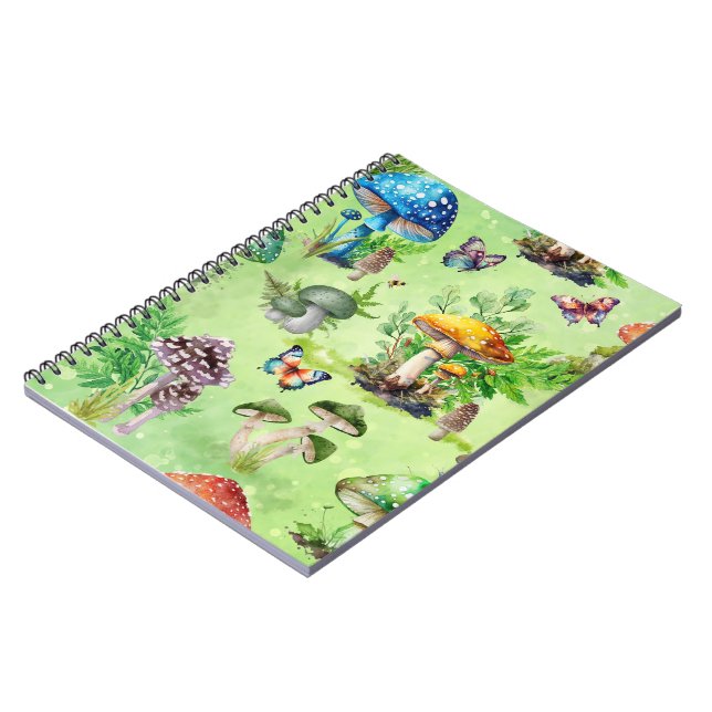Carnet Aquarelle Whimsical Mushroom Garden (Côté gauche)