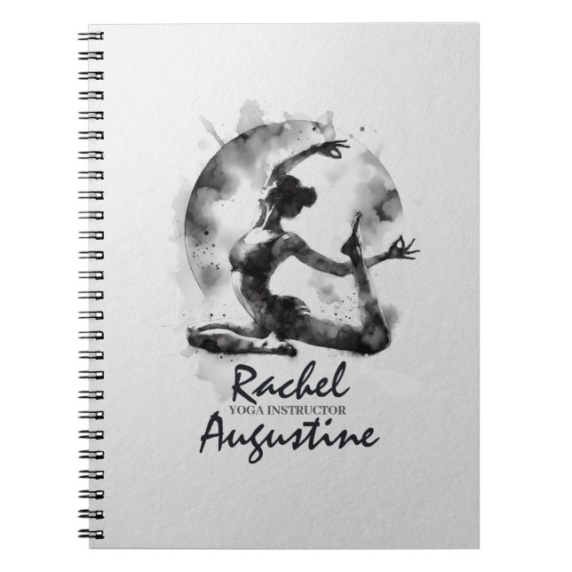 Carnet Aquarelle Yoga Reiki Pose King Pigeon à une jambe (Devant)