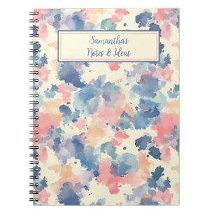 Carnet Aquarelles bleu rose