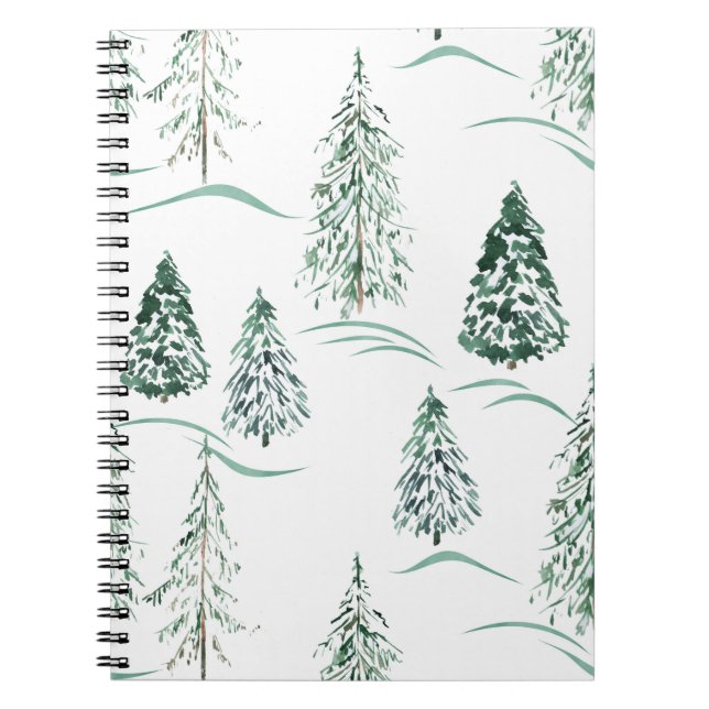 Carnet Aquarelles de Noël. Forêt d'hiver. (Devant)