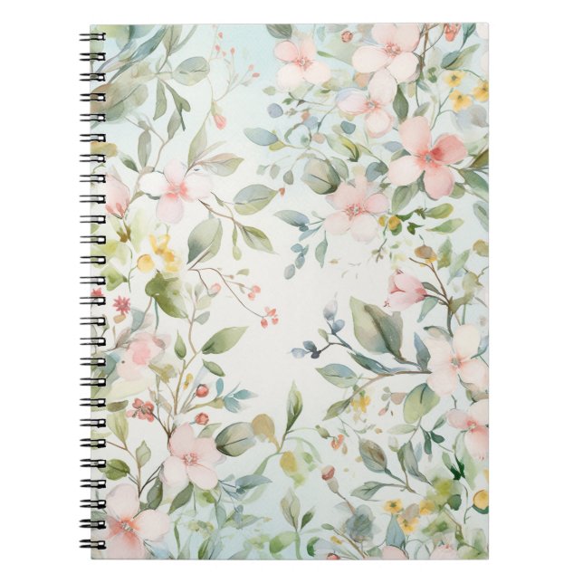 Carnet Aquarelles de pommiers en fleurs (Devant)