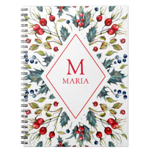 Carnet Aquarelles monogramme de Noël