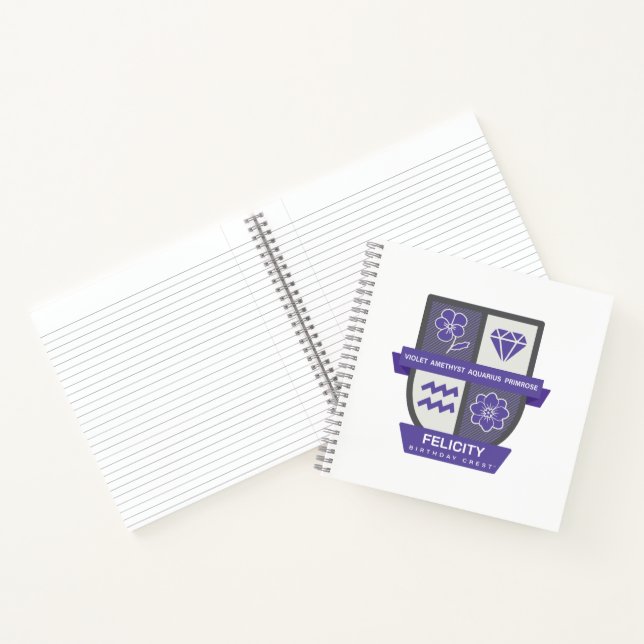 Carnet Aquarius Crest d'anniversaire™ pour 1er-18 février (Intérieur)