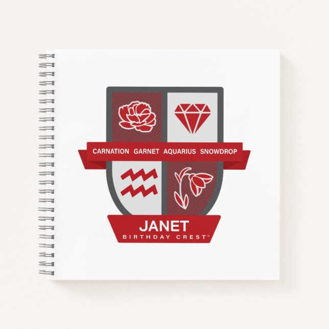 Carnet Aquarius Crest d'anniversaire™ pour 20-31 janvier (Devant)