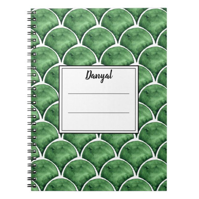 Carnet Arabesque Aquarelle Verte  (Devant)