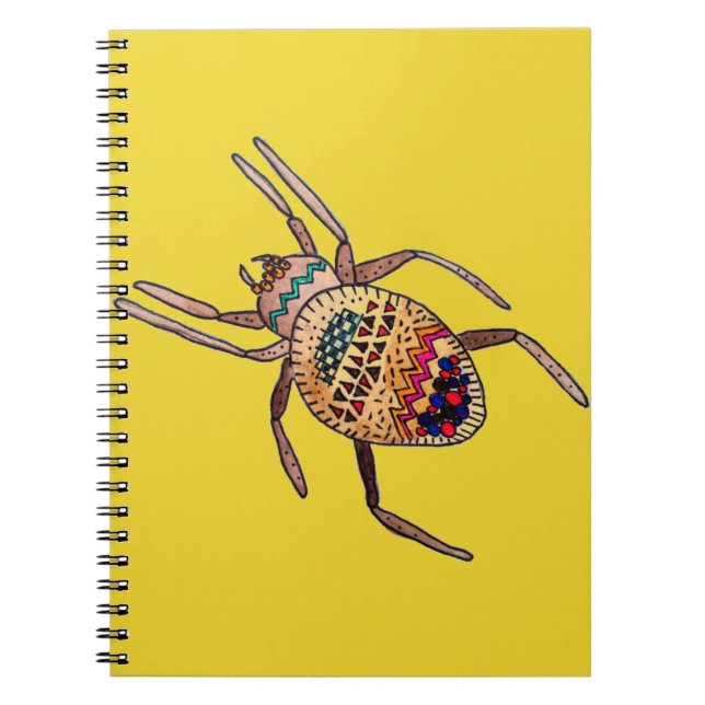 Carnet Araignée colorée art arachnien (Devant)