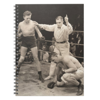 Carnet Arbitre comptant sur boxer en boxe, vintage