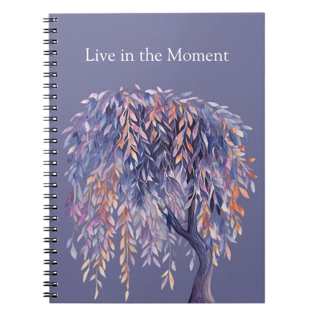 Carnet Arbre aux feuilles orange violet (Devant)