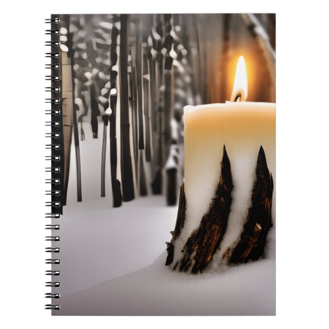 Carnet Arbre Bougie Forêt de Neige (Devant)