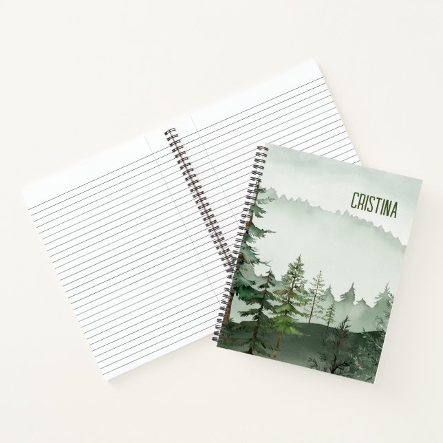 Carnet Arbre de forêt aquarelle (Intérieur)