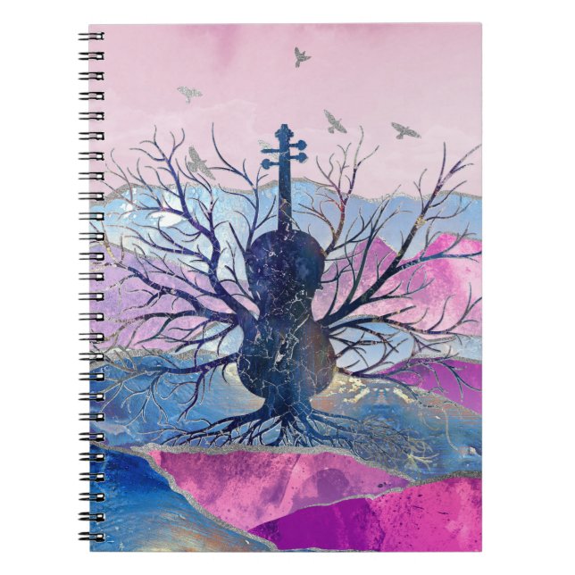 Carnet Arbre de musique de violon (Devant)