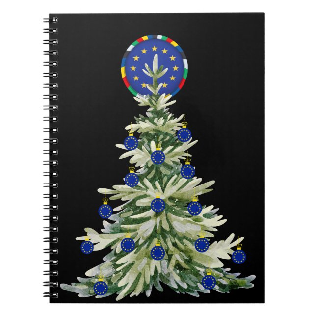 Carnet Arbre de Noël - Drapeau de l'Union européenne | Eu (Devant)
