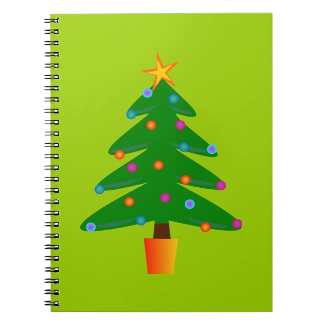 Carnet Arbre de Noël Festif Vert (Devant)
