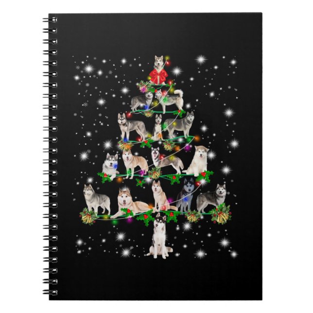 Carnet Arbre De Noël Husky Couvert De Lampe De Feu (Devant)