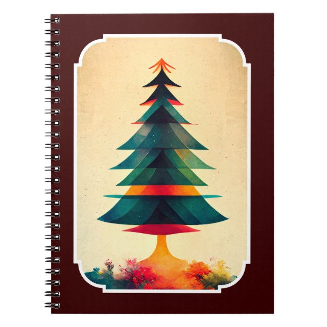 Carnet Arbre de Noël Joyfull Design géométrique (Devant)