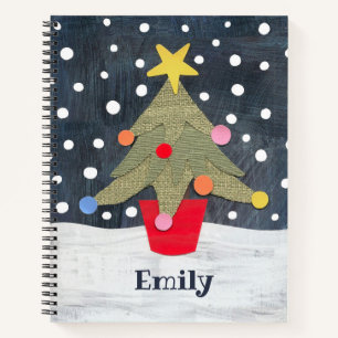Carnet Arbre de Noël mignon personnalisé