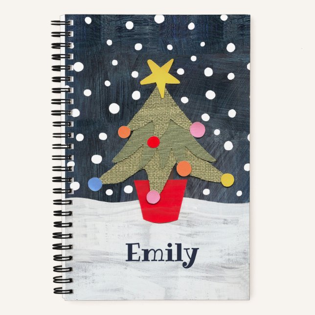 Carnet Arbre de Noël mignon personnalisé (Recto)