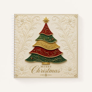Carnet Arbre de Noël orné d'émail doré