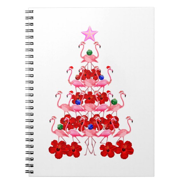 Carnet Arbre de Noël Père Noël Pink Flamant rose (Devant)