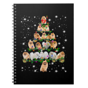 Carnet Arbre De Noël Poméranien Couvert De Flamme De Fe