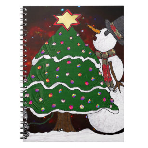 Carnet Arbre de Noël Snowman Surprise Art Imprimer