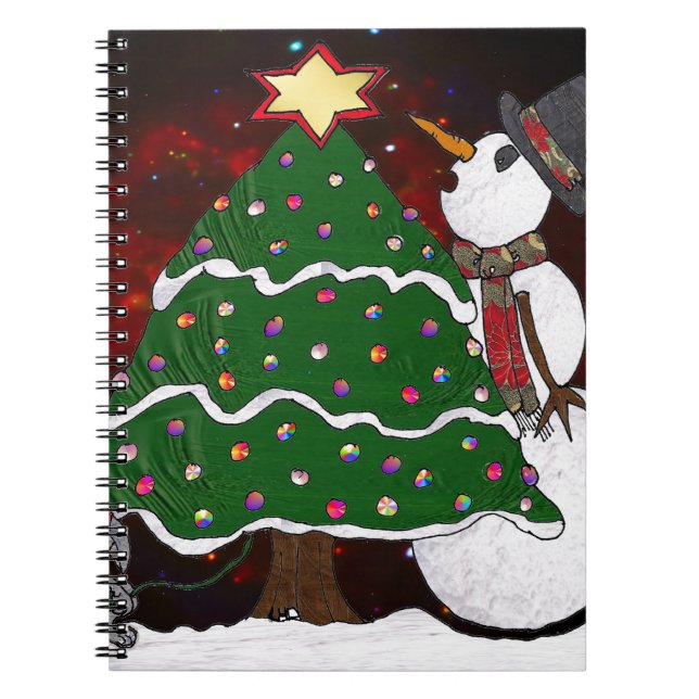 Carnet Arbre de Noël Snowman Surprise Art Imprimer (Devant)