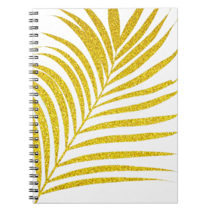 Carnet Arbre de palme doré scintillant Cadeau tropical mi