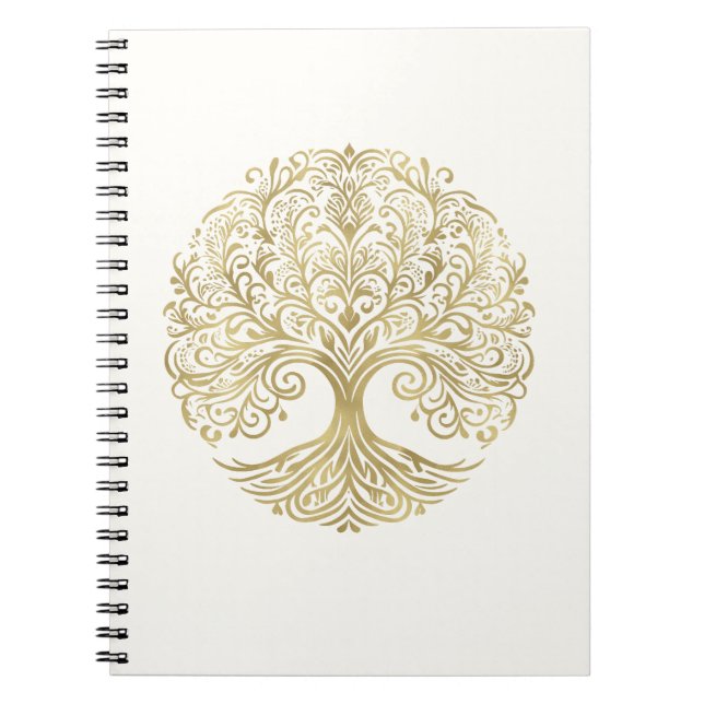 Carnet Arbre de Vie Crème et Or Mariage Celtique (Devant)