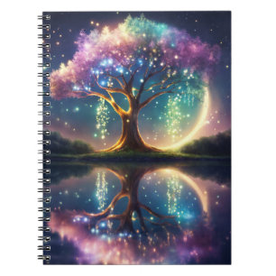 Carnet Arbre de vie magique avec étincelles la nuit