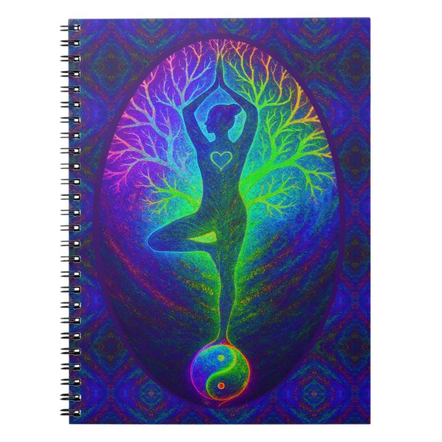 Carnet Arbre de yoga Paix Arc-en-ciel (Devant)