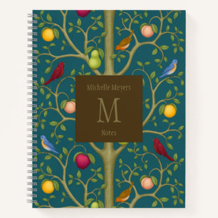 Carnet Arbre des trésors vivants Monogrammé 21,59 x 27,94
