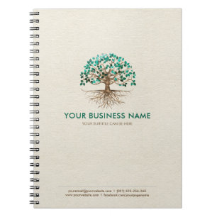 Carnet Arbre doré de la vie - Yggdrasil - Feuilles malach