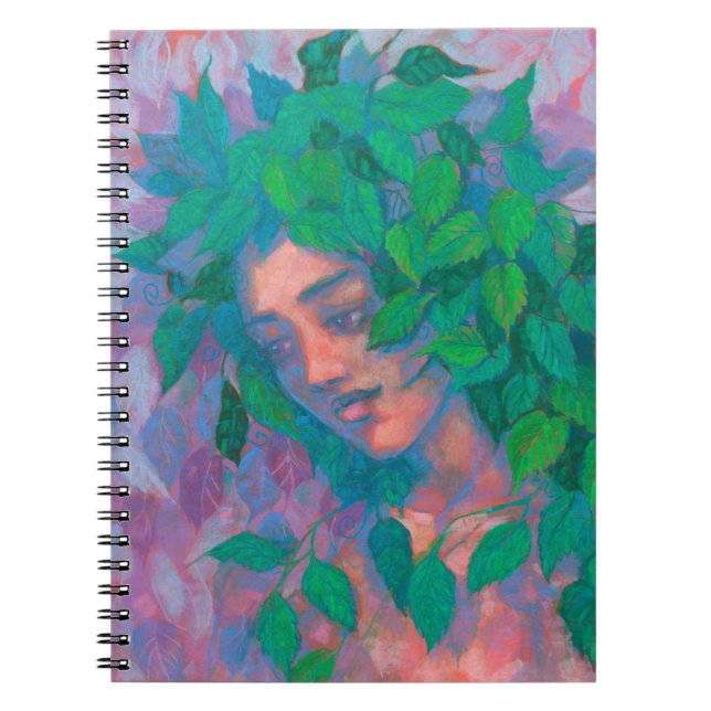 Carnet Arbre Dryad Spirit Vert Feuilles Surreal Imaginair (Devant)