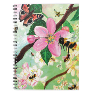 Carnet Arbre en Fleurs avec Abeilles