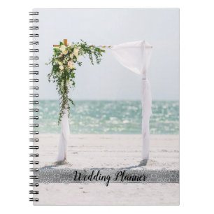 Carnet Arbre Floral Élégant de Mariage de Plage, Dentelle