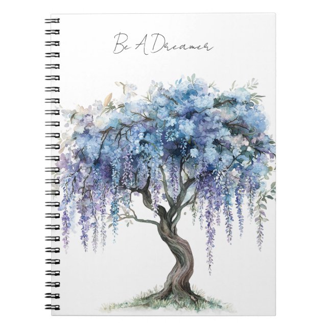 Carnet Arbre romantique à fleurs violettes  (Devant)