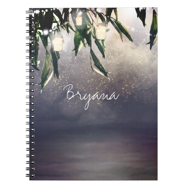 Carnet Arbre Saule Pleureur & Lumières de Pot Mason Éléga (Devant)