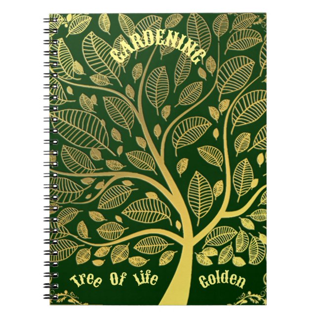 Carnet Arbre Vert Golden De Vie Jardin Verdure (Devant)