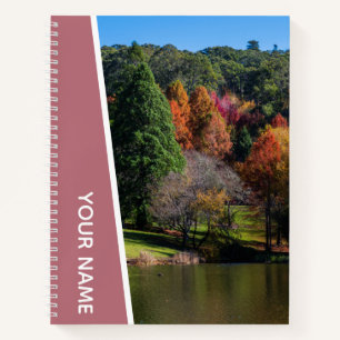Carnet Arbres d'automne colorés, Rose botanique Or