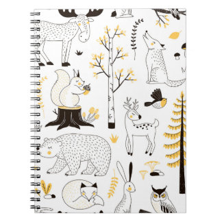 Carnet Arbres de la forêt d'automne Motif de feuilles