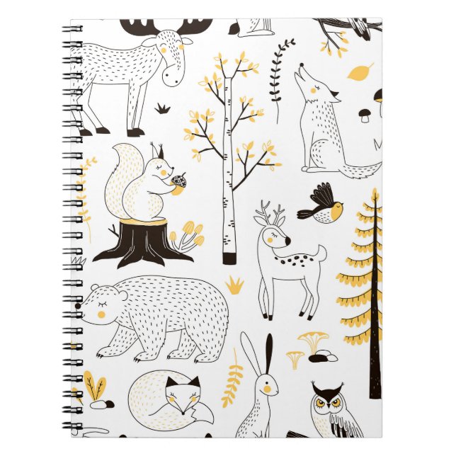 Carnet Arbres de la forêt d'automne Motif de feuilles (Devant)