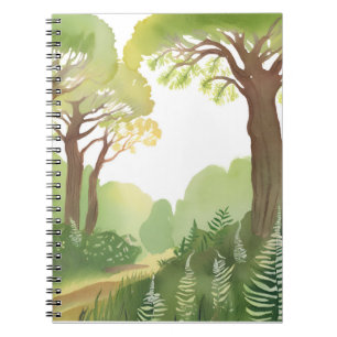 Carnet Arbres de la forêt verte Aquarelle naturelle mag