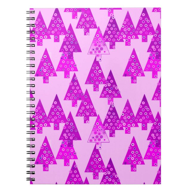 Carnet Arbres de Noël à fleurs modernes - orchidée (Devant)